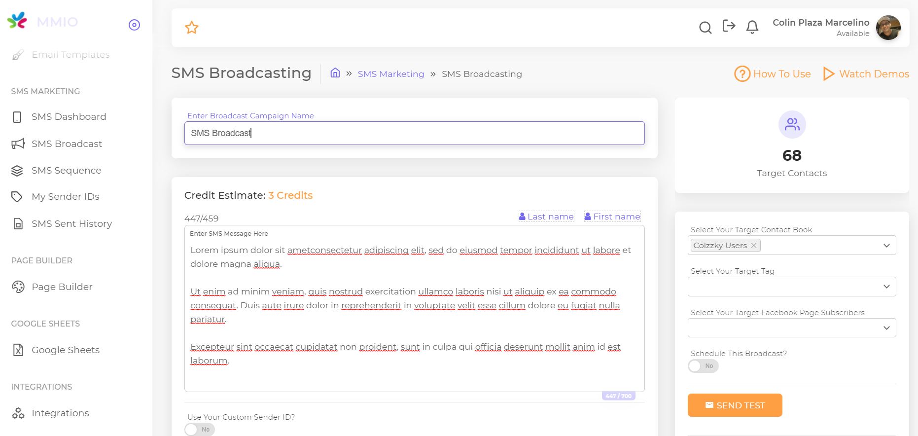 screenshot of Marketing Master IO